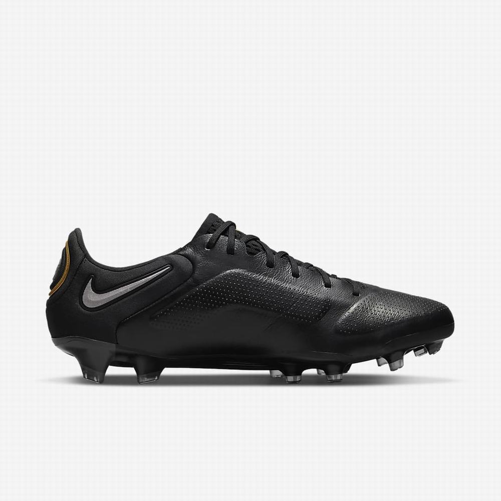Nike Tiempo Legend 9 Elite FG Firm-Ground Női Focicipő Fekete Sötétszürke Metal Arany Metal Sötétszürke | NI8325-R08