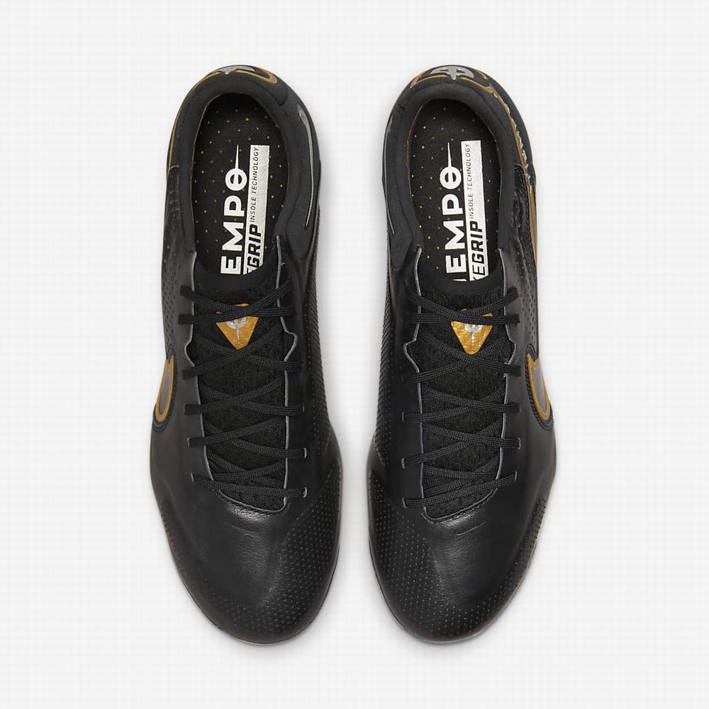 Nike Tiempo Legend 9 Elite FG Firm-Ground Női Focicipő Fekete Sötétszürke Metal Arany Metal Sötétszürke | NI8325-R08
