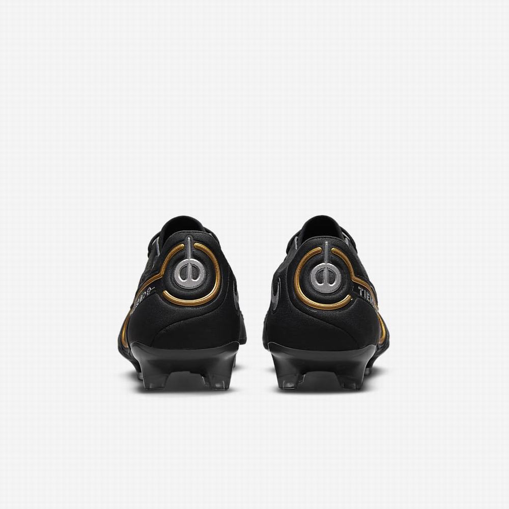 Nike Tiempo Legend 9 Elite FG Firm-Ground Női Focicipő Fekete Sötétszürke Metal Arany Metal Sötétszürke | NI8325-R08