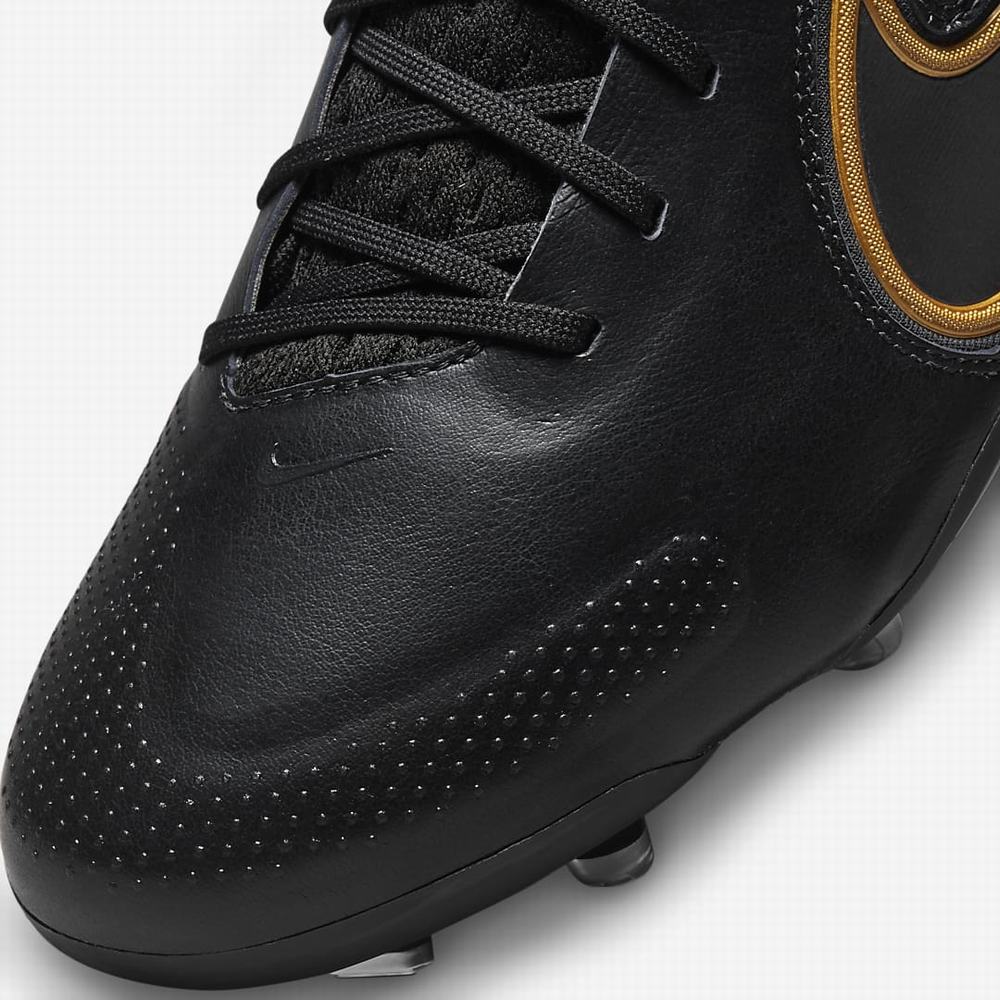 Nike Tiempo Legend 9 Elite FG Firm-Ground Női Focicipő Fekete Sötétszürke Metal Arany Metal Sötétszürke | NI8325-R08