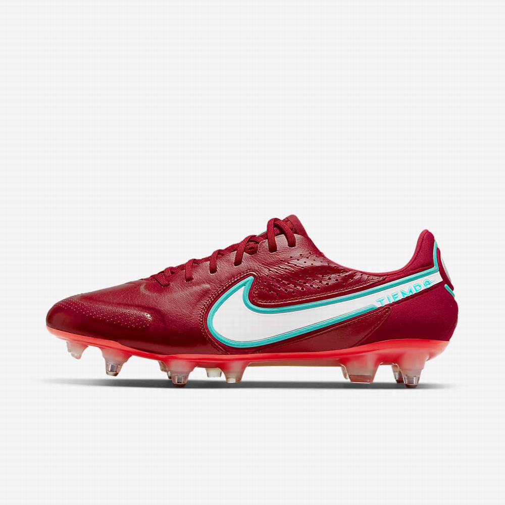 Nike Tiempo Legend 9 Elite SG-Pro AC Soft-Ground Férfi Focicipő Piros Világos Piros Fehér | NI4716-H87
