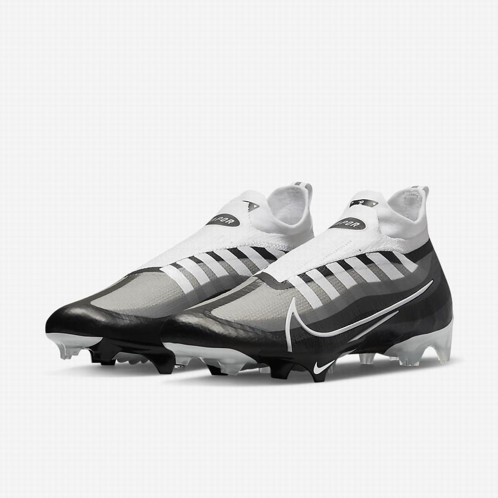 Nike Vapor Edge Elite 360 Flyknit Férfi Focicipő Fekete Sötétszürke Szürke Fehér | NI0574-M31