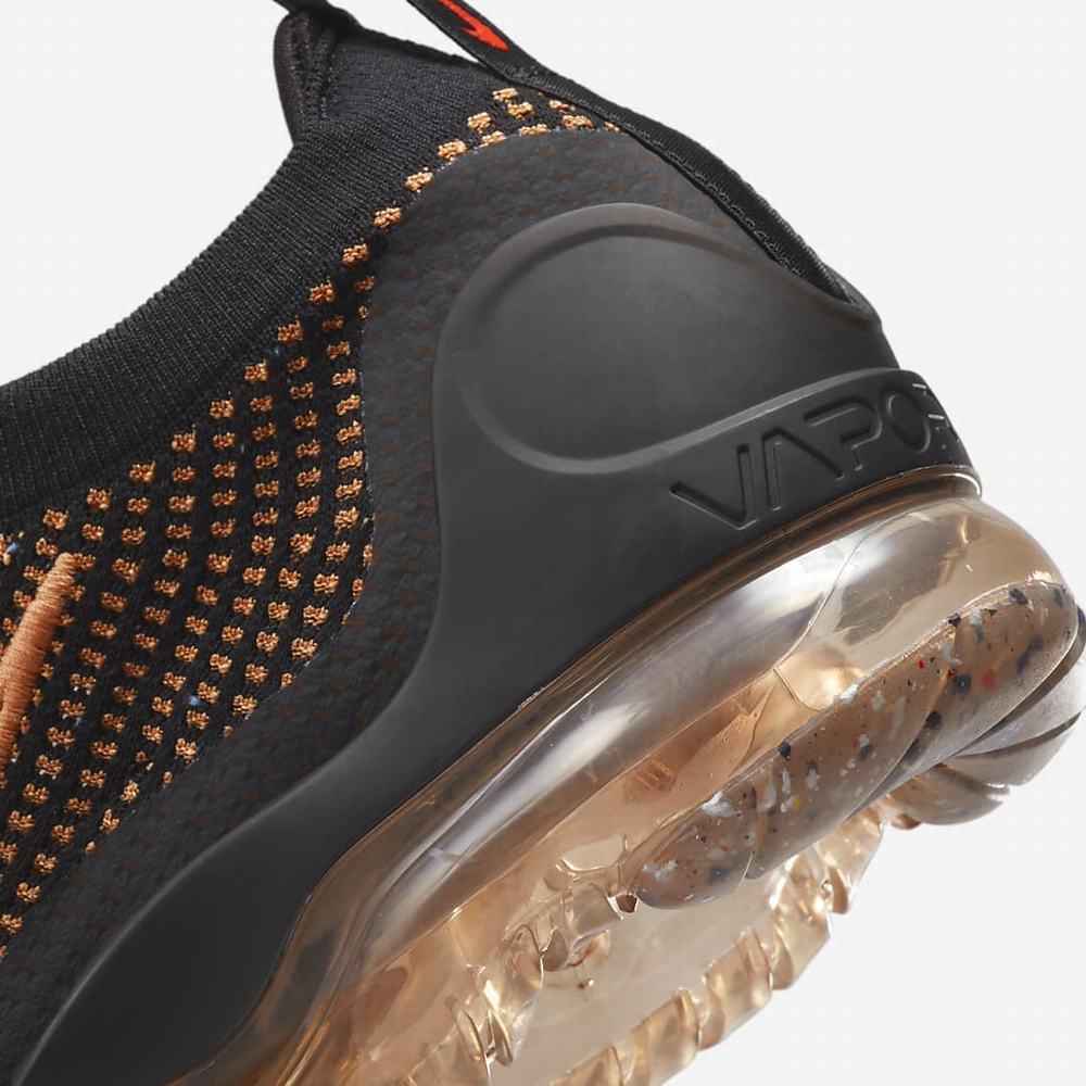 Nike Vapormax 2021 Flyknit Férfi Utcai Cipő Fekete Narancssárga Sötétszürke Világos Piros | NI0624-P54