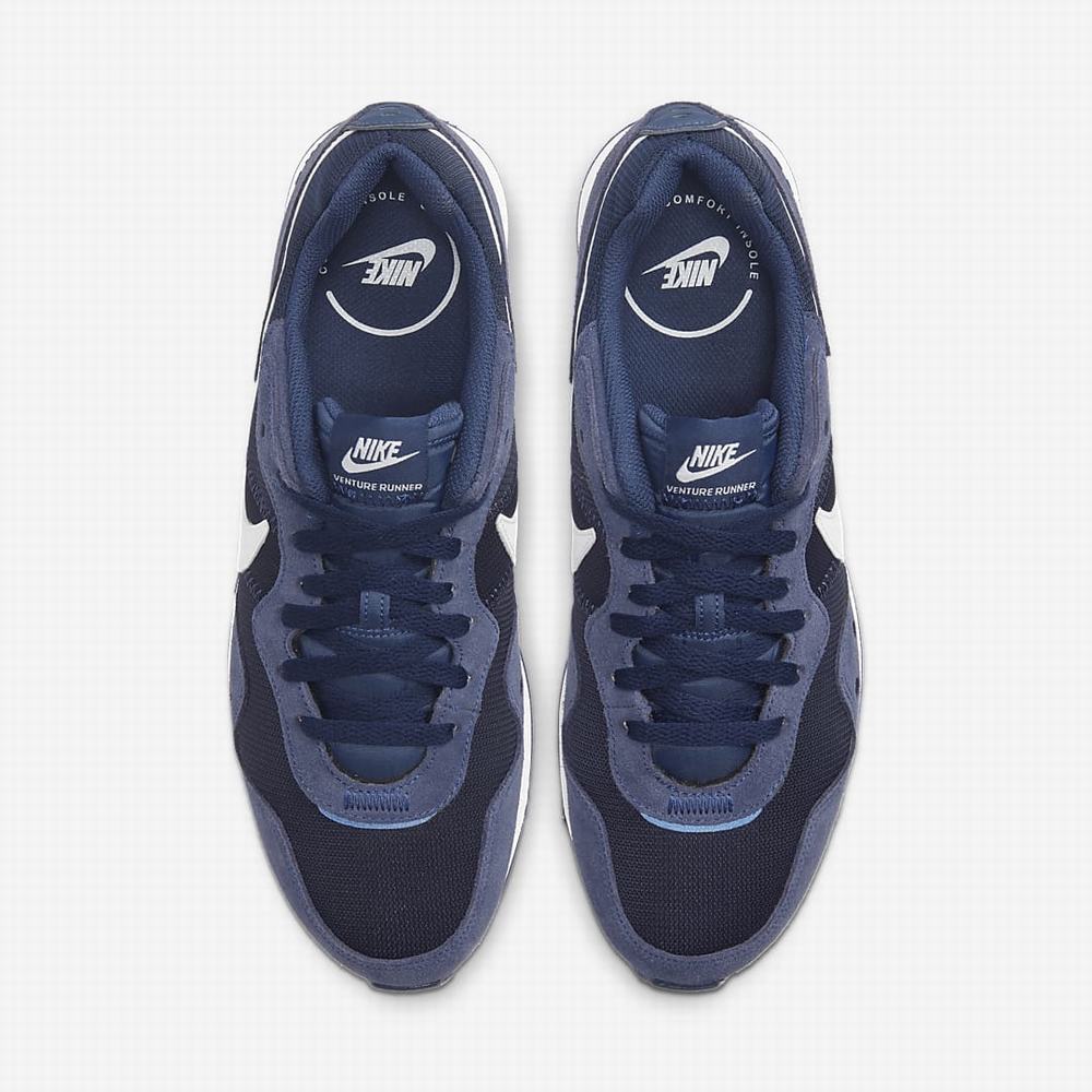 Nike Venture Runner Férfi Utcai Cipő Sötétkék Fehér | NI3576-K64