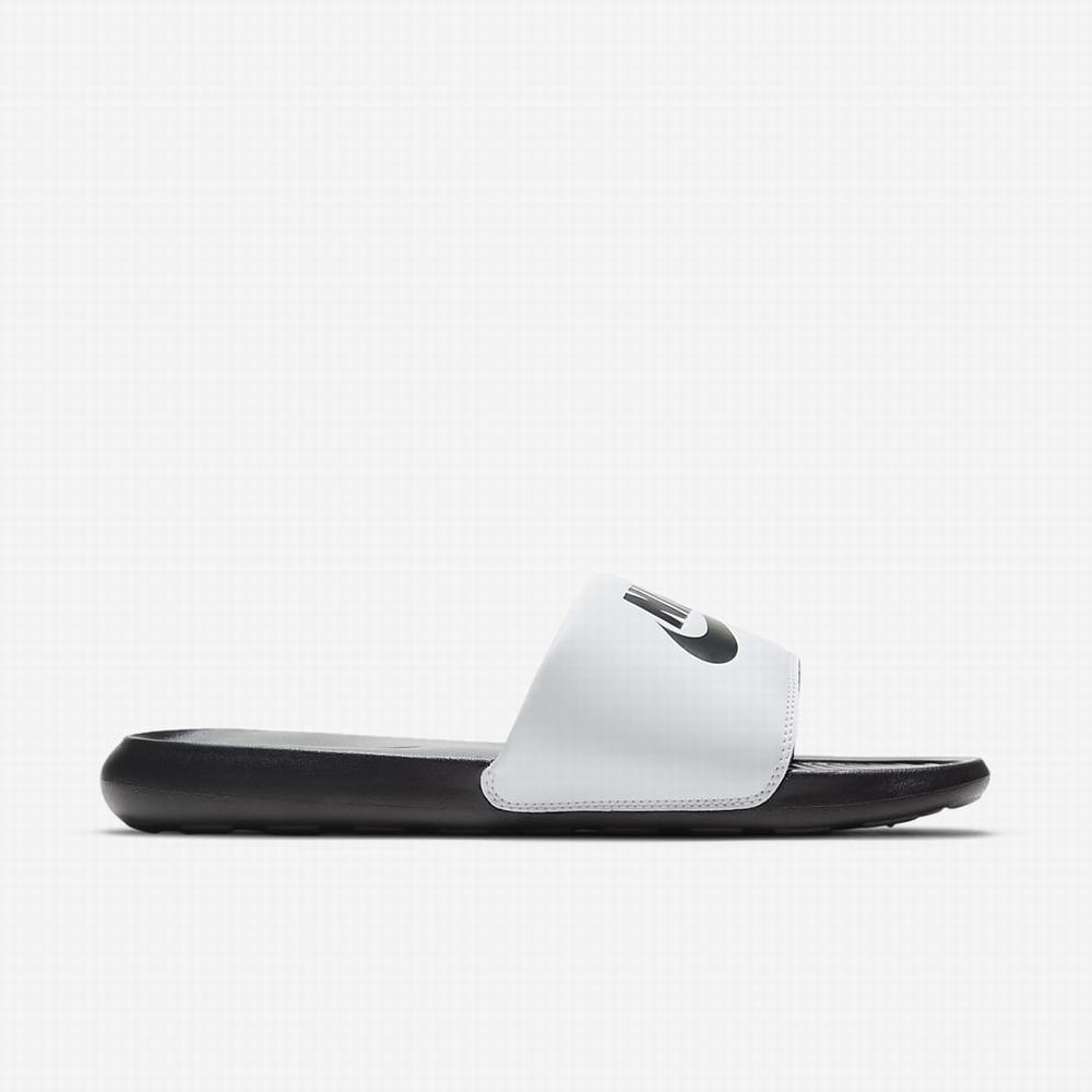 Nike Victori One Férfi Papucs Fehér Fekete | NI7586-W45