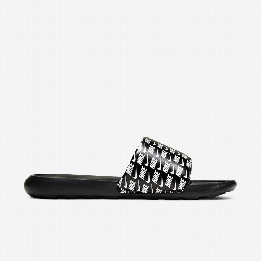 Nike Victori One Férfi Papucs Fekete Fehér | NI5673-S82