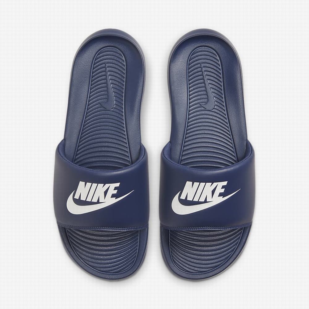 Nike Victori One Férfi Papucs Sötétkék Fehér | NI0468-Q43