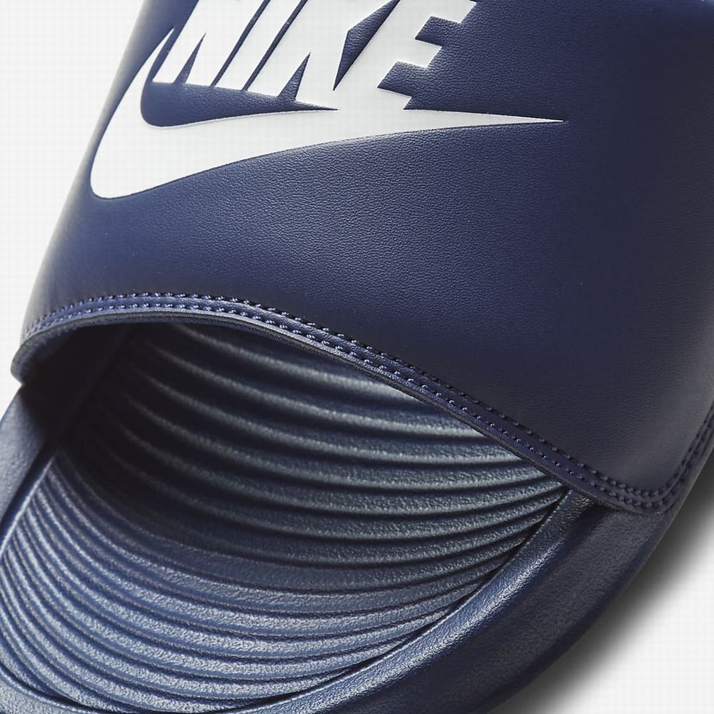 Nike Victori One Férfi Papucs Sötétkék Fehér | NI0468-Q43