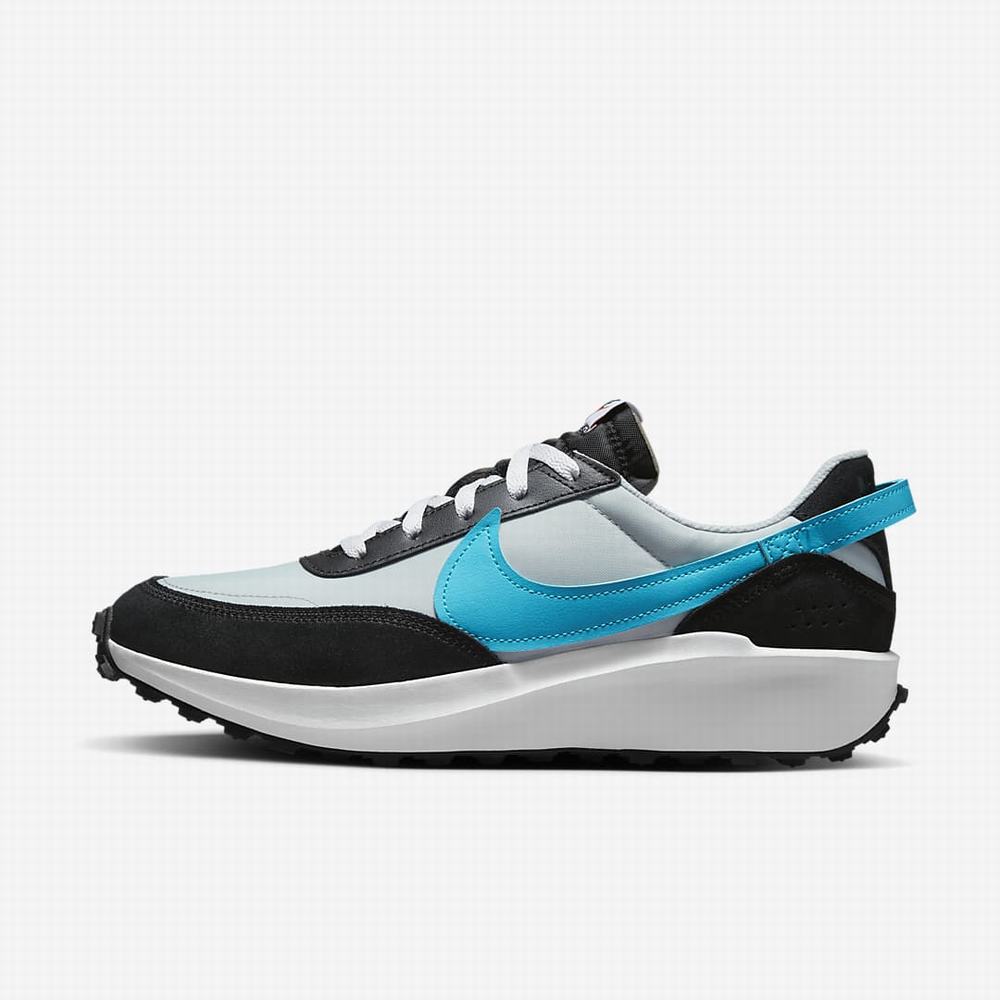 Nike Waffle Debut Férfi Utcai Cipő Szürke Fekete Fehér Kék | NI1739-B49