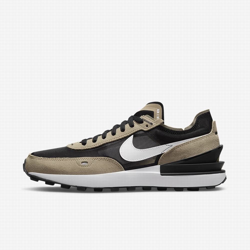 Nike Waffle One Férfi Utcai Cipő Fekete Khaki Fekete Fehér | NI7503-Q90