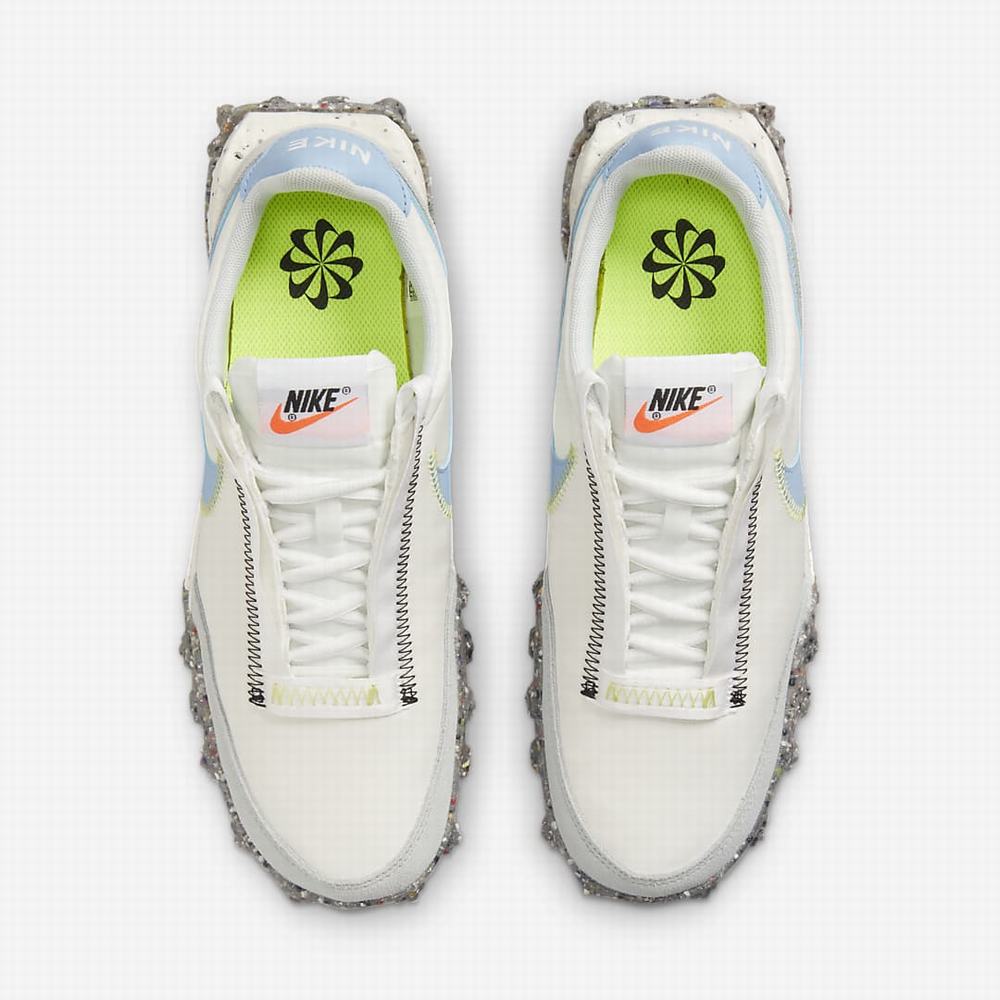 Nike Waffle Racer Crater Női Utcai Cipő Fehér Világos Citrom Szürke | NI9082-Z71