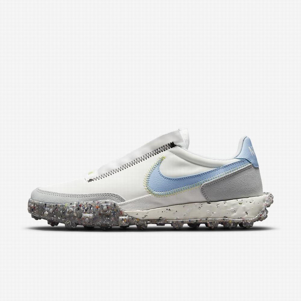 Nike Waffle Racer Crater Női Utcai Cipő Fehér Világos Citrom Szürke | NI9082-Z71