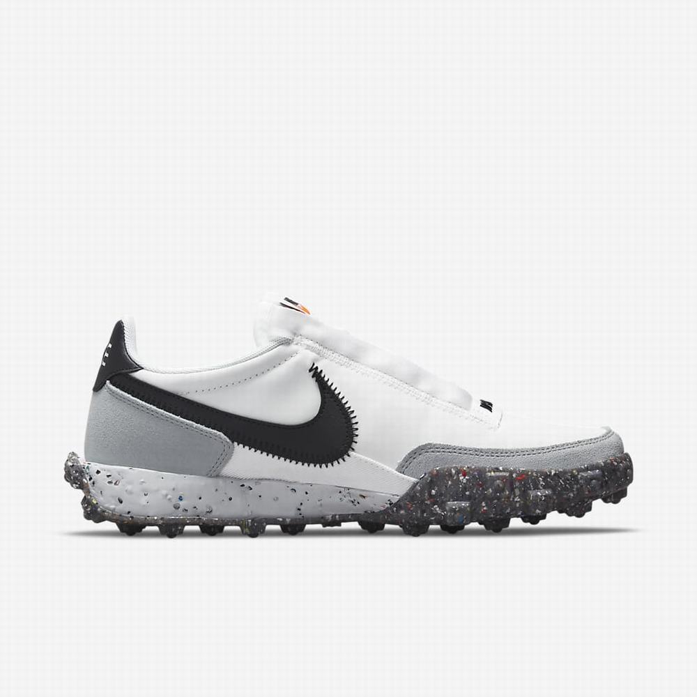 Nike Waffle Racer Crater Női Utcai Cipő Fehér Sötétszürke Fekete | NI9320-X25