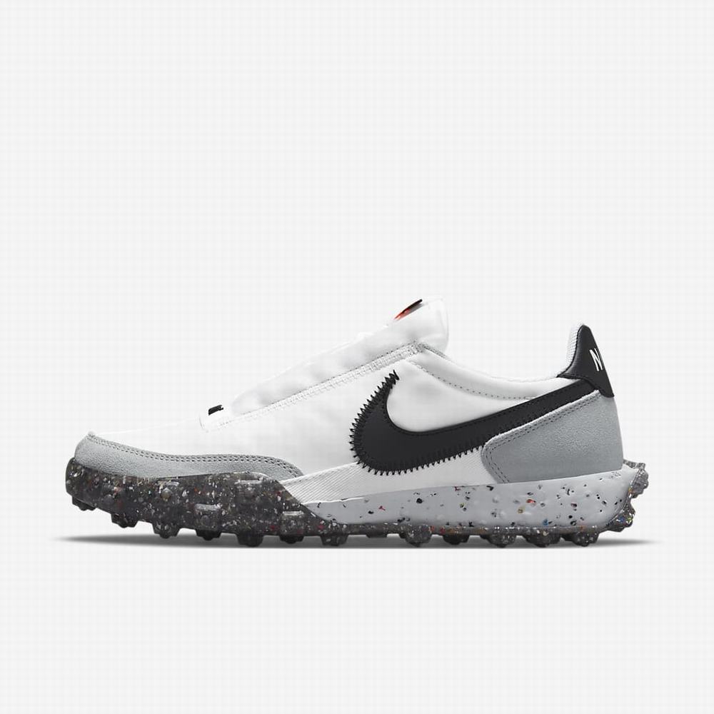 Nike Waffle Racer Crater Női Utcai Cipő Fehér Sötétszürke Fekete | NI9320-X25