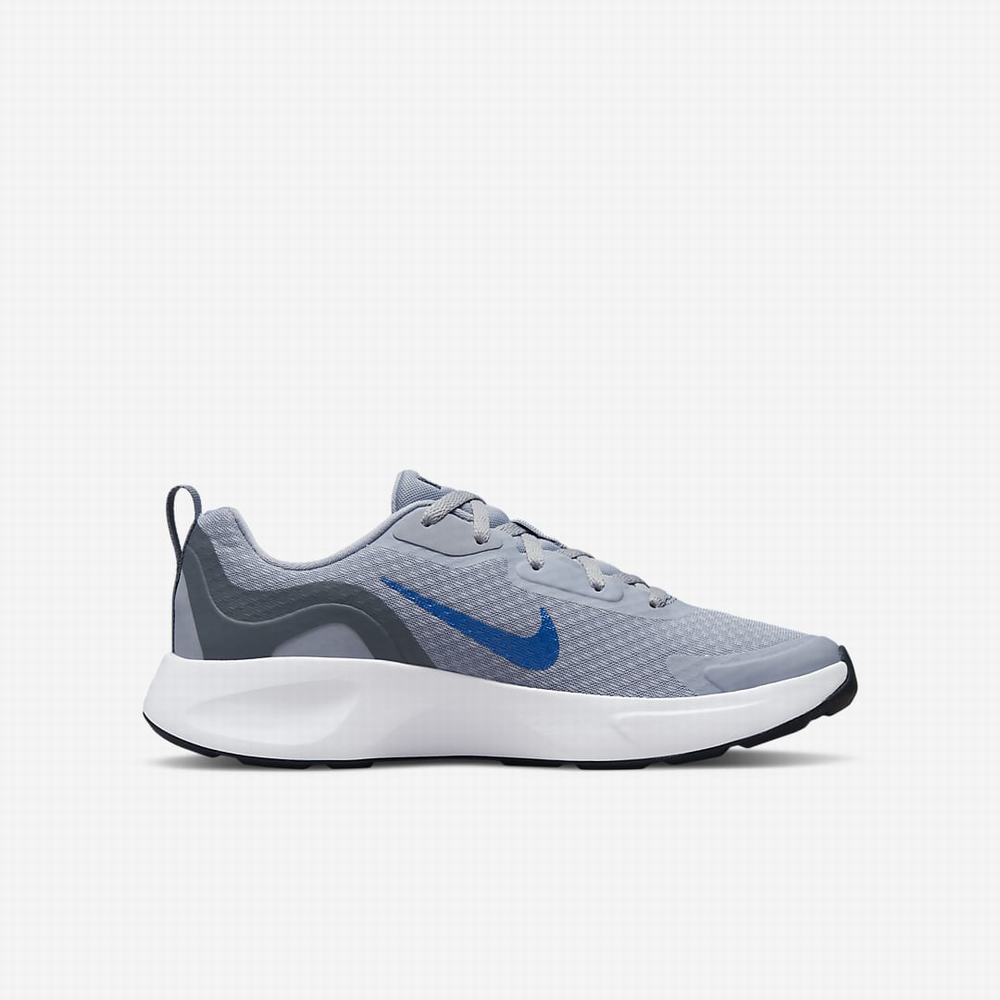 Nike Wearallday Gyerek Utcai Cipő Szürke Sötétkék Fehér Kék | NI6028-V85
