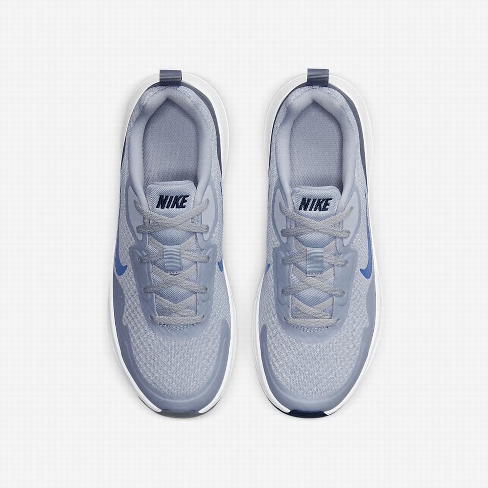 Nike Wearallday Gyerek Utcai Cipő Szürke Sötétkék Fehér Kék | NI6028-V85