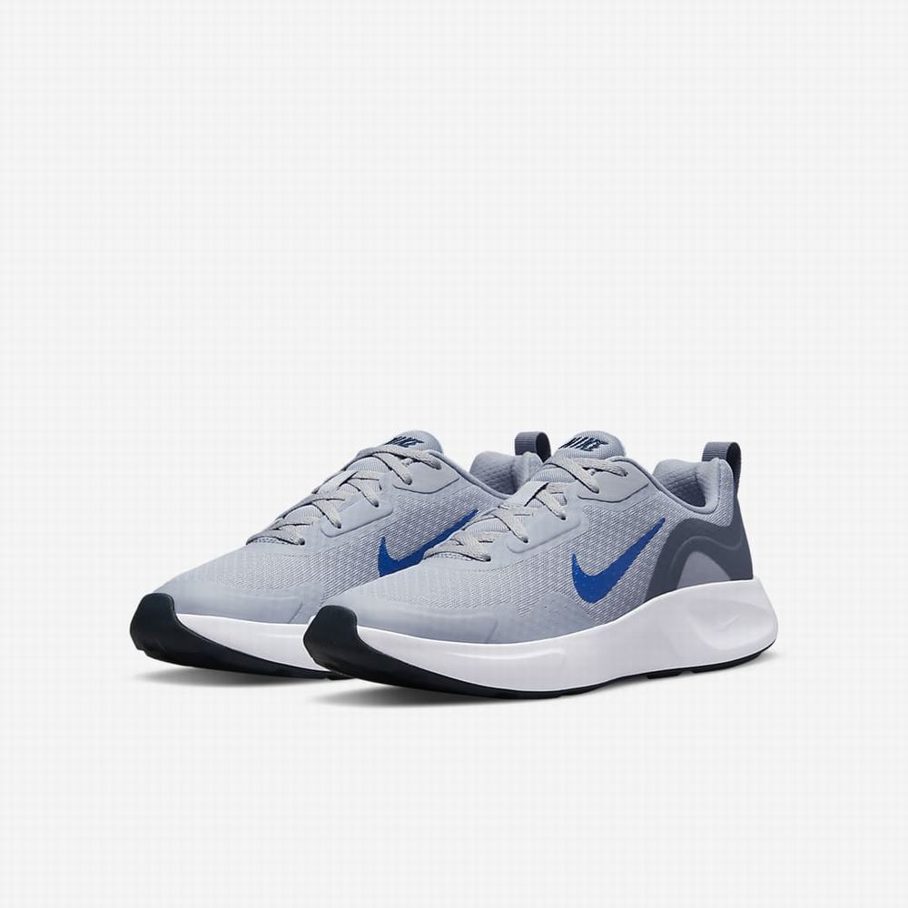 Nike Wearallday Gyerek Utcai Cipő Szürke Sötétkék Fehér Kék | NI6028-V85
