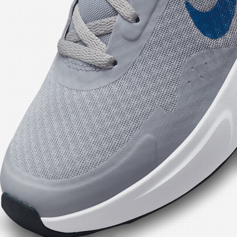 Nike Wearallday Gyerek Utcai Cipő Szürke Sötétkék Fehér Kék | NI6028-V85