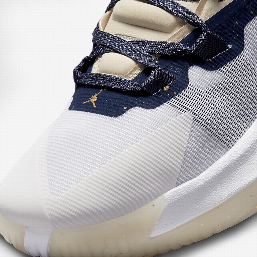 Nike Zion 1 Férfi Jordan Cipő Khaki Fehér Metal Arany Sötétkék | NI4021-Q82