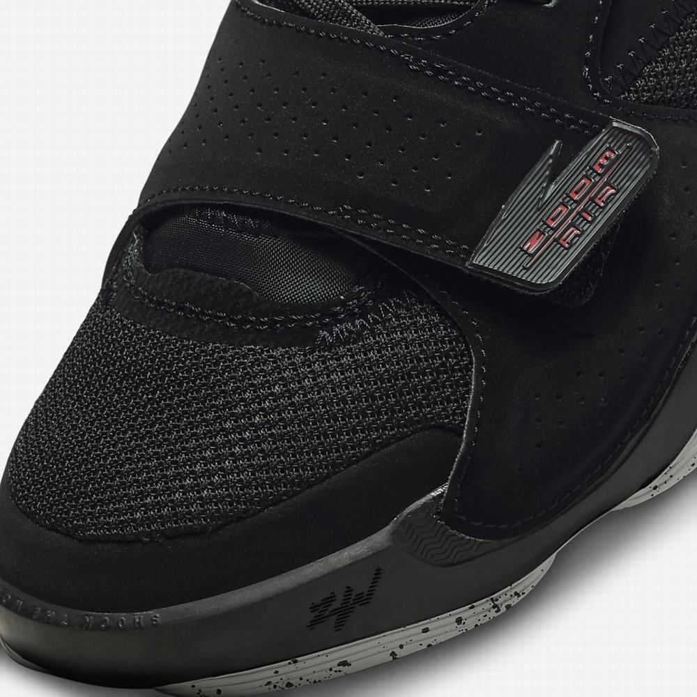 Nike Zion 2 Férfi Kosárlabda Cipő Fekete Világos Szürke Piros | NI8704-T31