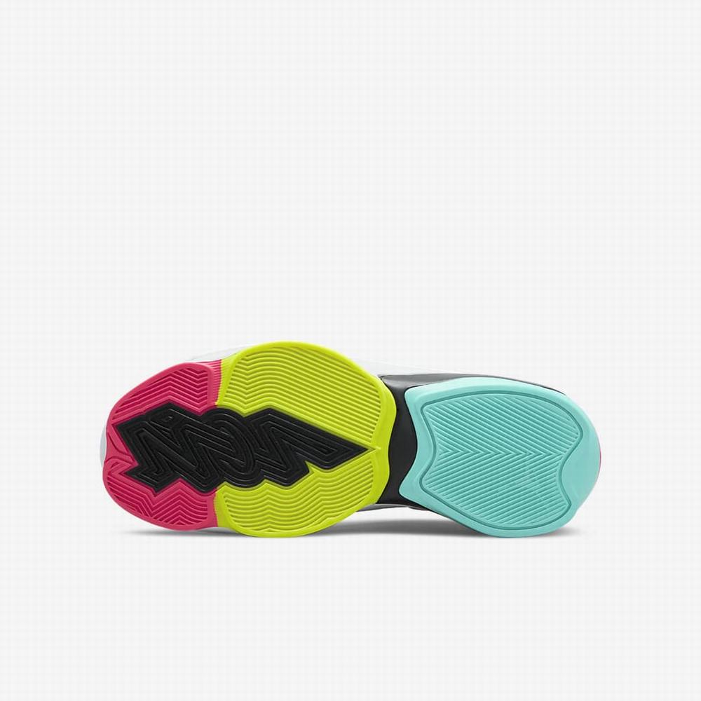 Nike Zion 2 Gyerek Jordan Cipő Fehér Fekete Türkiz | NI5148-V26