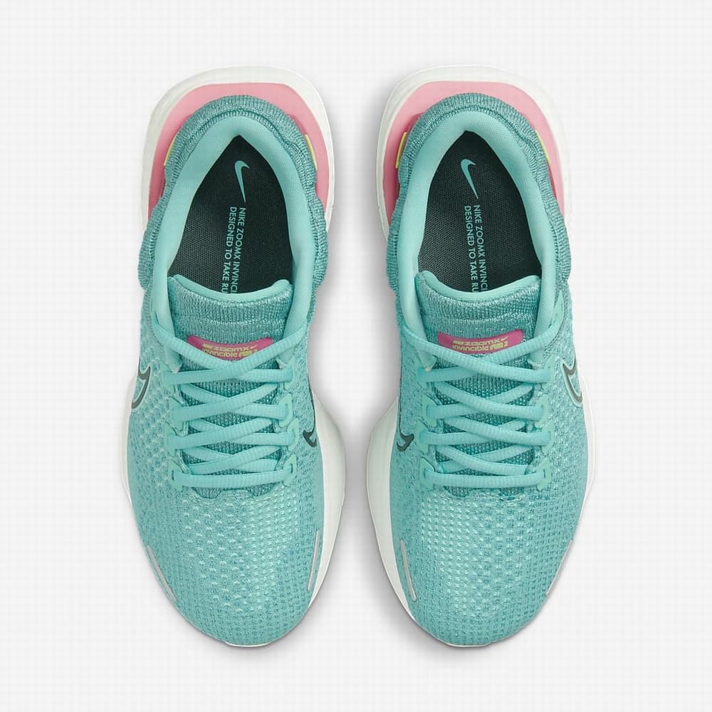Nike ZoomX Invincible Run Flyknit 2 Női Futócipő Világoskék Türkiz Rózsaszín Zöld Fekete | NI8495-F50