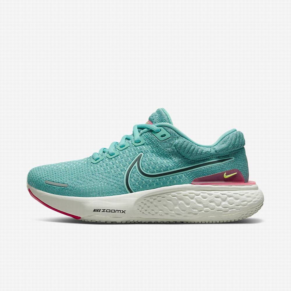 Nike ZoomX Invincible Run Flyknit 2 Női Futócipő Világoskék Türkiz Rózsaszín Zöld Fekete | NI8495-F50