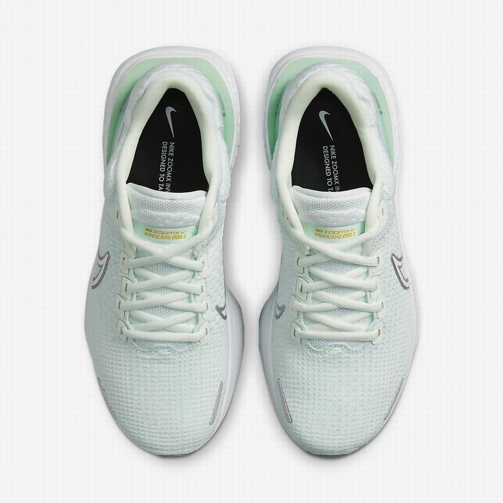Nike ZoomX Invincible Run Flyknit 2 Női Futócipő Zöld Metal Titán Menta Fehér | NI9154-G56