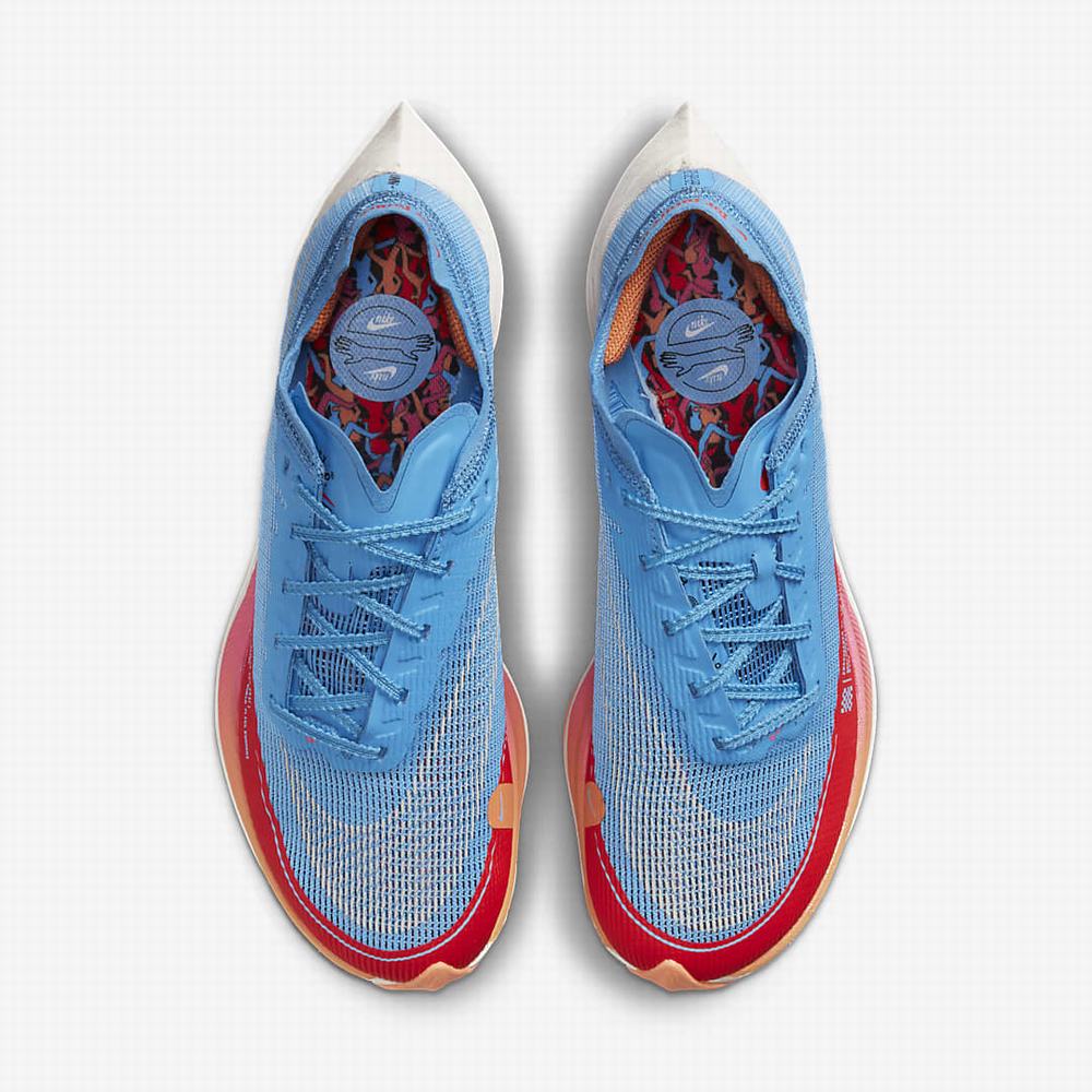 Nike ZoomX Vaporfly NEXT% 2 Női Futócipő Kék Világos Piros Narancssárga Világos Barna | NI8735-Z39