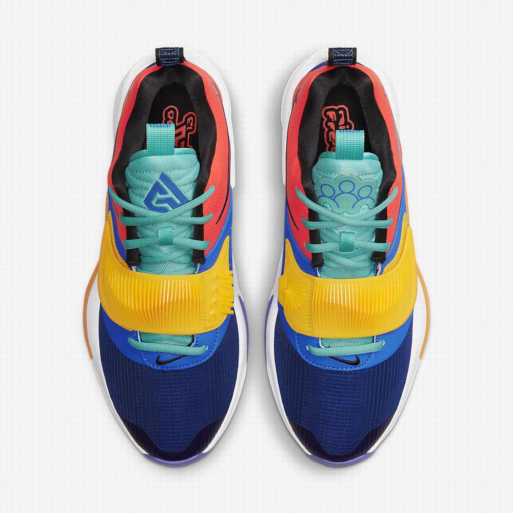 Nike Zoom Freak 3 Férfi Kosárlabda Cipő Világos Piros Arany Világoskék Türkiz Sötétkék | NI8241-C54
