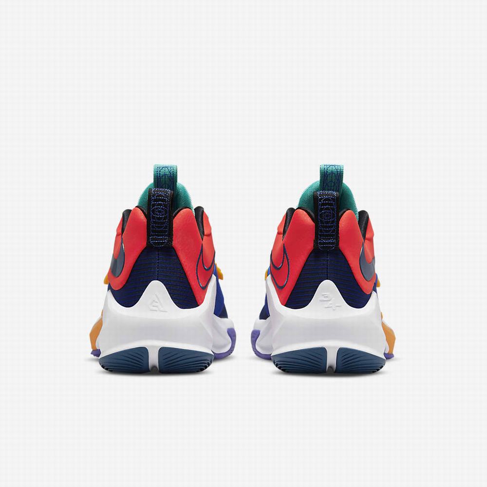 Nike Zoom Freak 3 Női Kosárlabda Cipő Világos Piros Arany Világoskék Türkiz Sötétkék | NI3785-C31