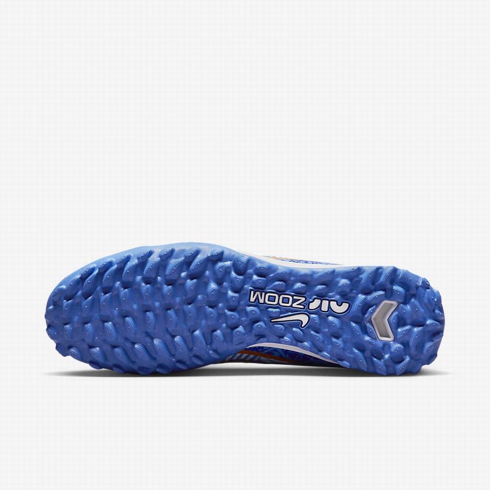 Nike Zoom Mercurial Superfly 9 Academy CR7 TF Turf Női Focicipő Fehér Kék Metal Réz | NI6792-P59