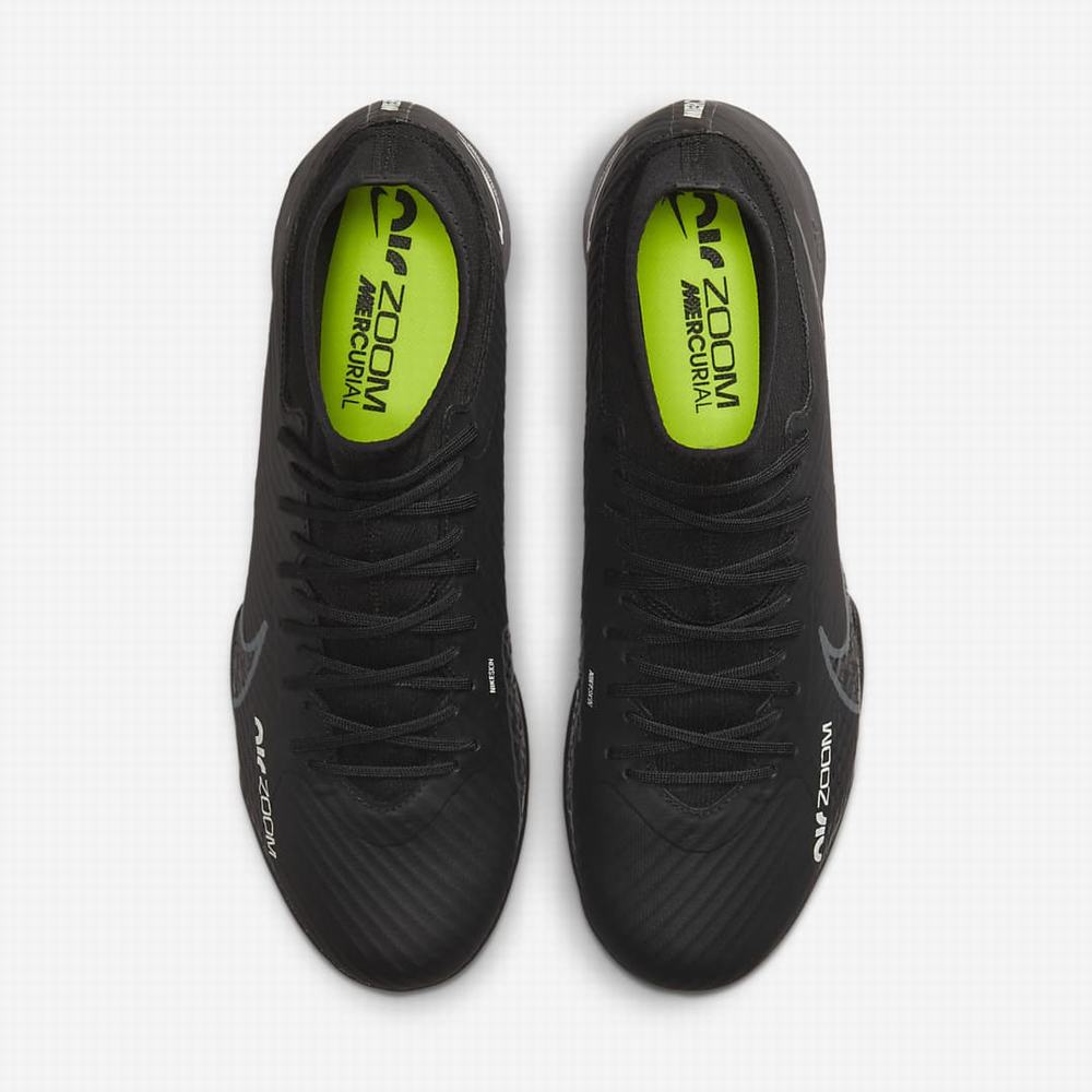 Nike Zoom Mercurial Superfly 9 Academy IC Férfi Focicipő Fekete Fehér Sötétszürke | NI3248-P17