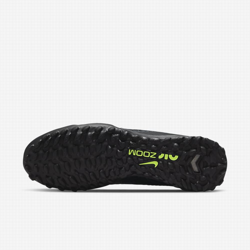 Nike Zoom Mercurial Superfly 9 Academy TF Turf Női Focicipő Fekete Fehér Sötétszürke | NI9806-C85