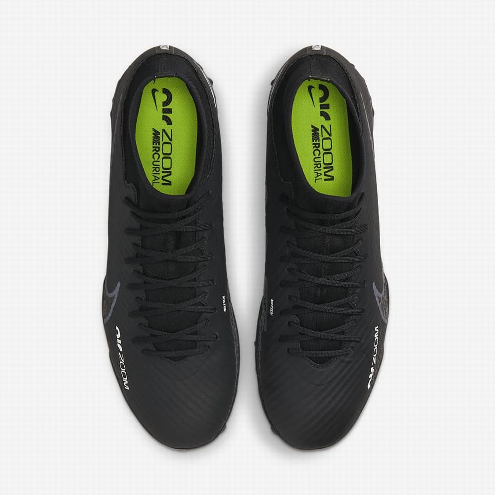 Nike Zoom Mercurial Superfly 9 Academy TF Turf Női Focicipő Fekete Fehér Sötétszürke | NI9806-C85