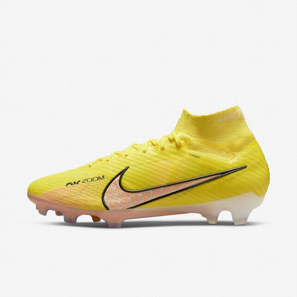 Nike Zoom Mercurial Superfly 9 Elite FG Firm-Ground Férfi Focicipő Sárga Lila Narancssárga | NI7951-C45