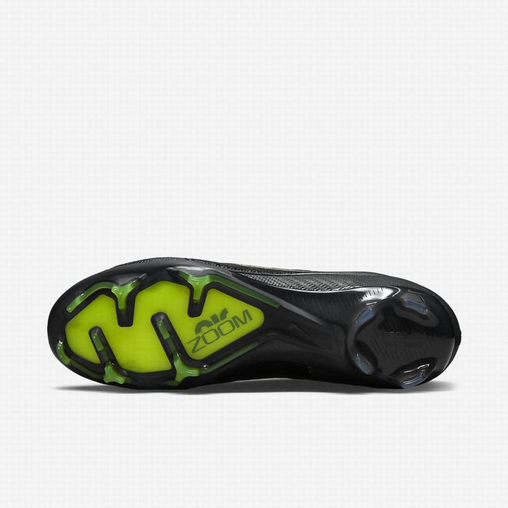 Nike Zoom Mercurial Vapor 15 Elite FG Firm Ground Női Focicipő Fekete Fehér Sötétszürke | NI6945-H39