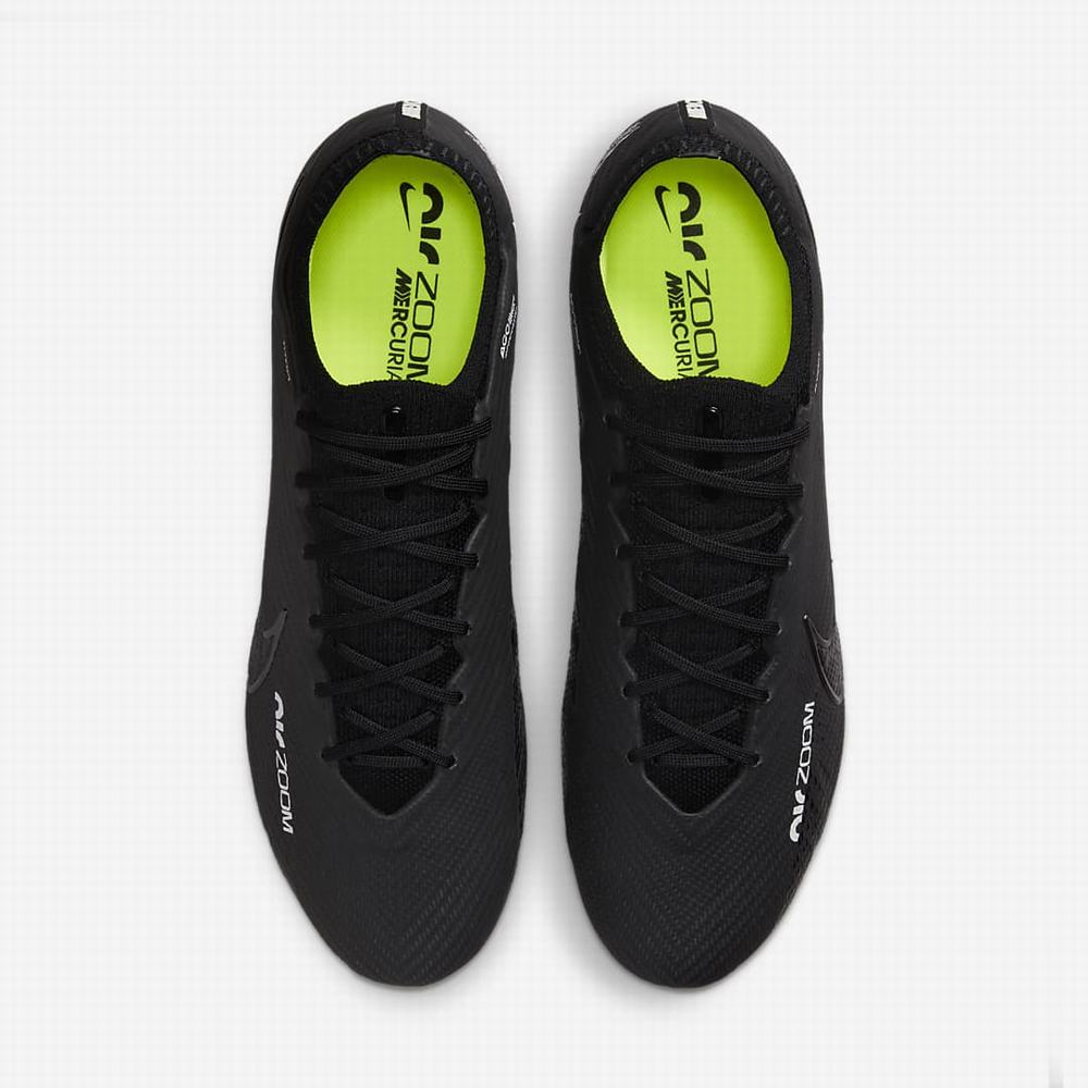 Nike Zoom Mercurial Vapor 15 Elite FG Firm Ground Női Focicipő Fekete Fehér Sötétszürke | NI6945-H39