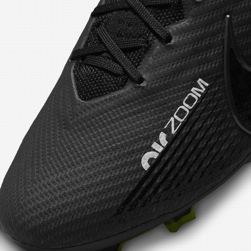Nike Zoom Mercurial Vapor 15 Elite FG Firm Ground Női Focicipő Fekete Fehér Sötétszürke | NI6945-H39