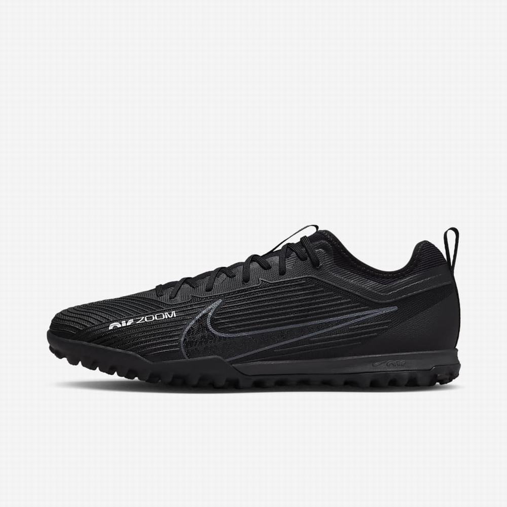 Nike Zoom Mercurial Vapor 15 Pro TF Turf Férfi Focicipő Fekete Fehér Sötétszürke | NI1756-D57