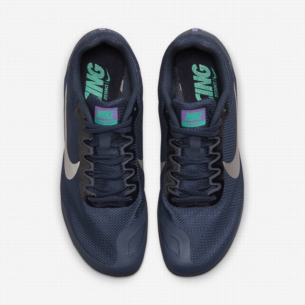 Nike Zoom Rival D 10 Női Szöges Cipő Obszidián Türkiz Metal Titán | NI5687-D12