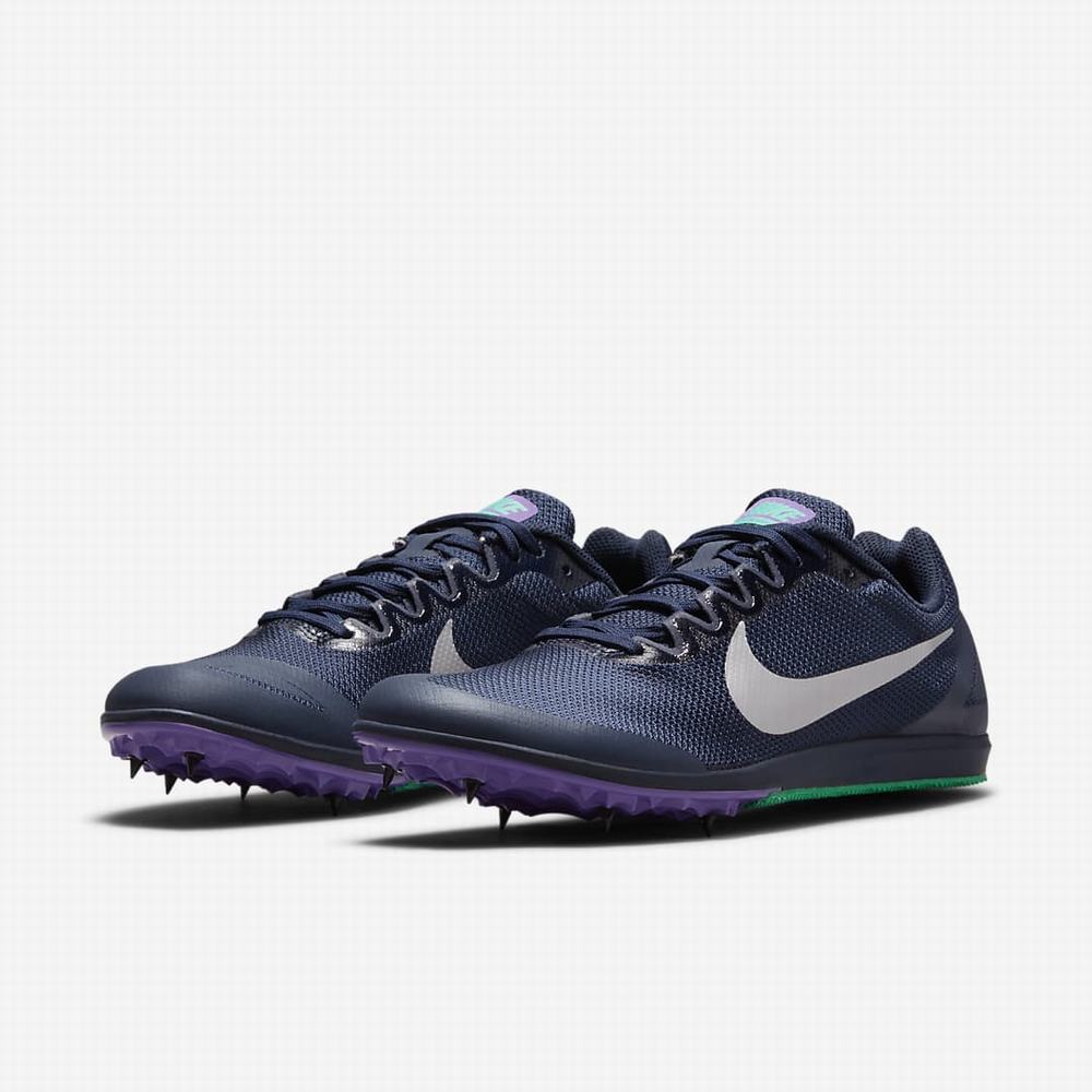 Nike Zoom Rival D 10 Női Szöges Cipő Obszidián Türkiz Metal Titán | NI5687-D12