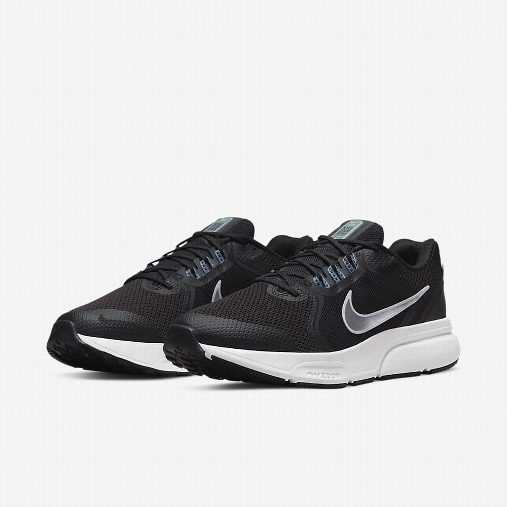 Nike Zoom Span 4 Férfi Futócipő Fekete Metal Szürke Szürke Metal Titán | NI1620-C87