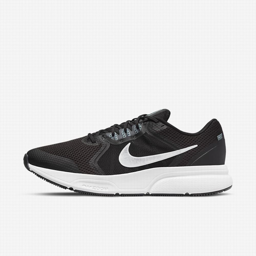Nike Zoom Span 4 Férfi Futócipő Fekete Metal Szürke Szürke Metal Titán | NI1620-C87