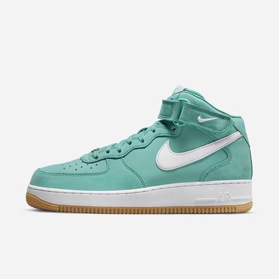 Nike Air Force 1 Mid Premium Férfi Utcai Cipő Világoskék Türkiz Világos Barna Metal Titán Fehér | NI5749-G85