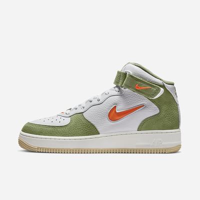 Nike Air Force 1 Mid QS Férfi Utcai Cipő Fehér Zöld Narancssárga | NI1834-A59