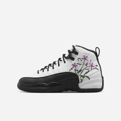 Nike Air Jordan 12 Retro Gyerek Kosárlabda Cipő Fehér Zöld Levendula Fekete | NI7209-Z49