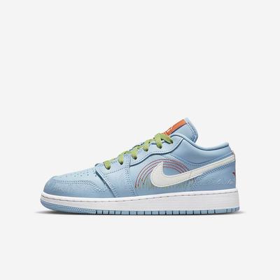 Nike Air Jordan 1 Low SE Gyerek Utcai Cipő Kék Zöld Narancssárga | NI6253-S05