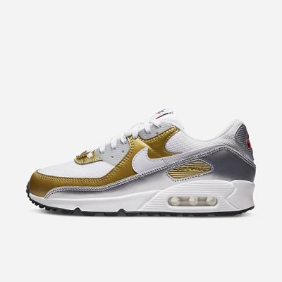 Nike Air Max 90 SE Női Utcai Cipő Fehér Metal Arany Metal Titán Fehér | NI6295-D45