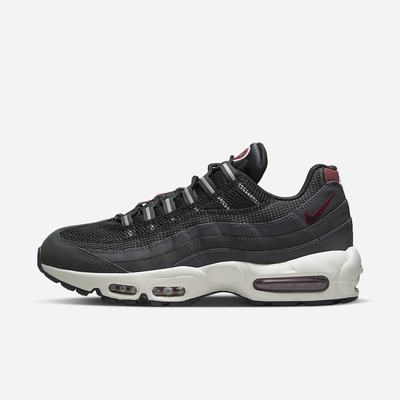 Nike Air Max 95 Férfi Utcai Cipő Sötétszürke Piros Fehér Fekete | NI8702-K92